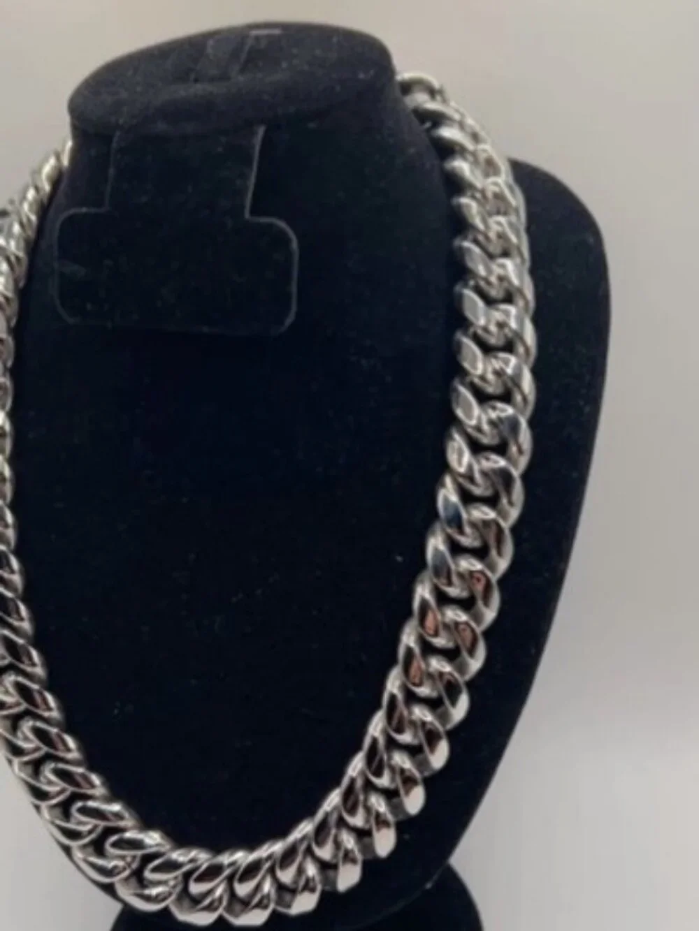 Mens Real Silver Cuban Chain 18mm 24 Inch Stainless Steel Plated Solid Durable